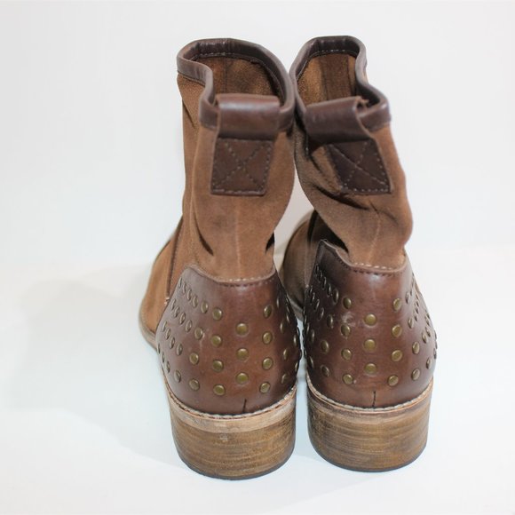 DIBA.TRUE Cute Brown Leather Suede Studded Cap Toe - Picture 4 of 7